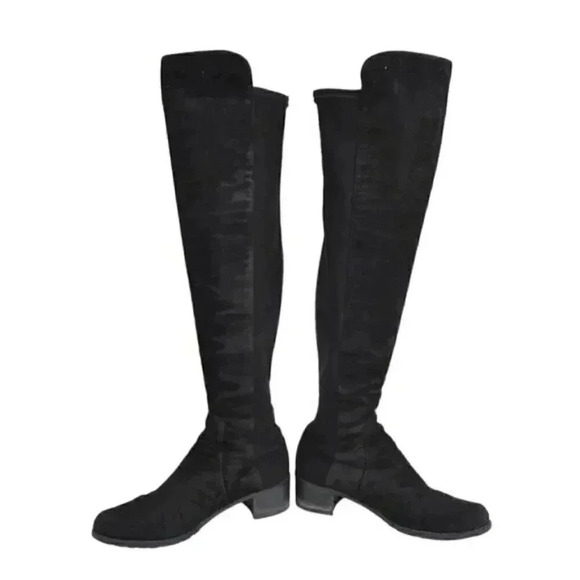 Stuart Weitzman Reserve Over the Knee Suede Boots Black Suede Size 5.5 - Picture 7 of 13